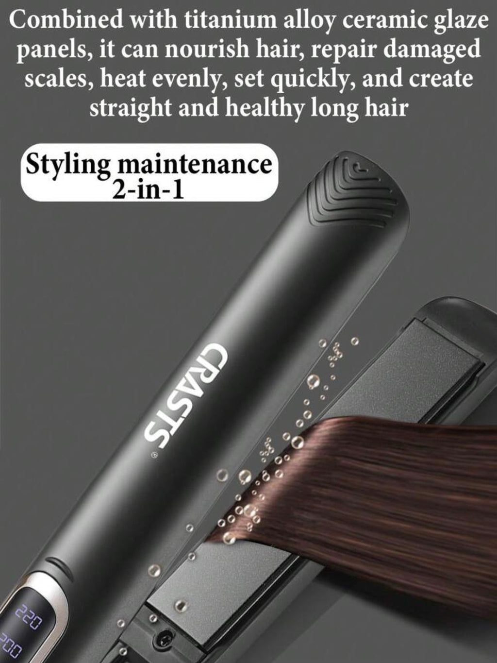 CRASTS Rapid heating titanium alloy flat iron hair straightener