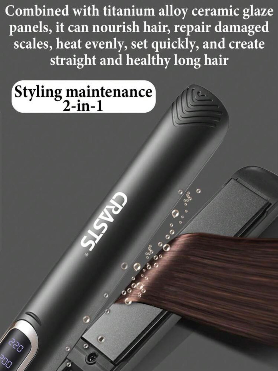 CRASTS Rapid heating titanium alloy flat iron hair straightener