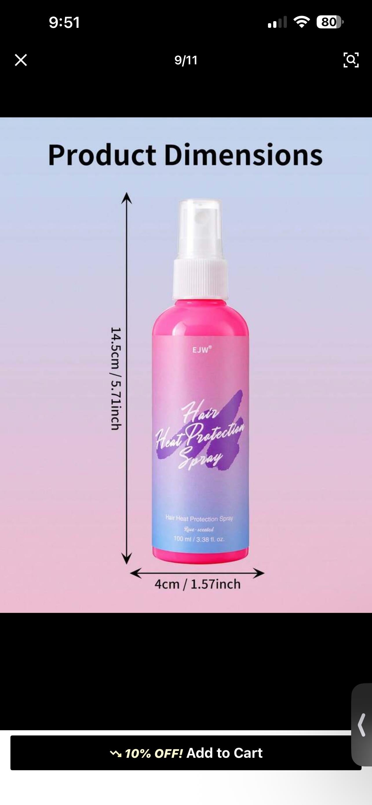 Heat protection hair spray