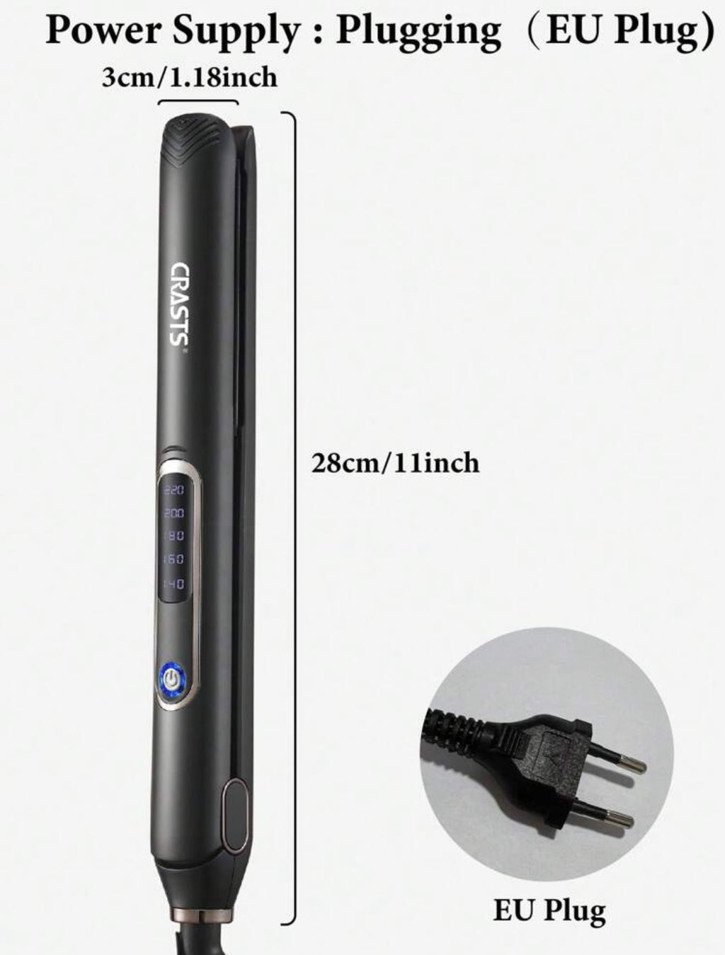 CRASTS Rapid heating titanium alloy flat iron hair straightener