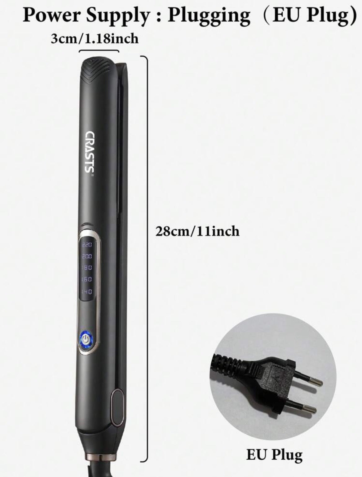 CRASTS Rapid heating titanium alloy flat iron hair straightener