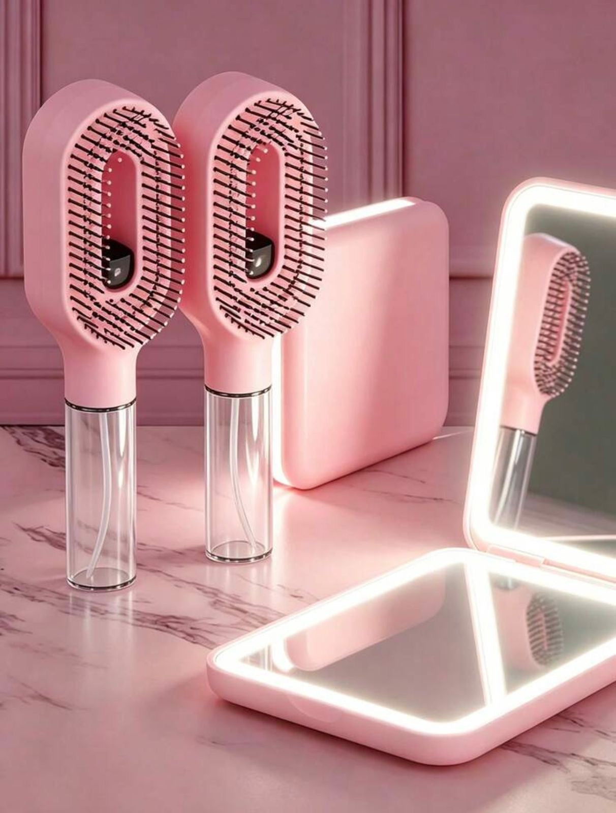 2 in 1 Water spray hair brush
