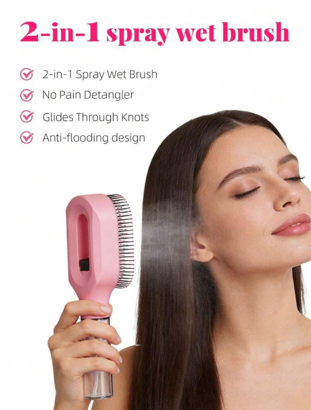 2 in 1 Water spray hair brush