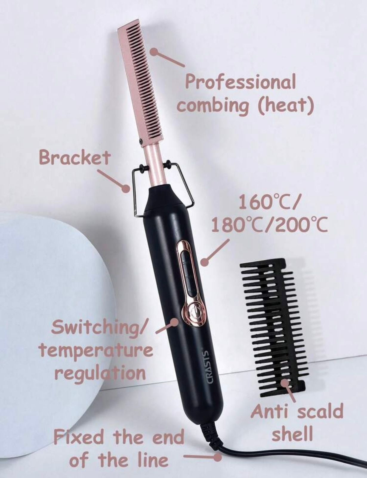 CRASTS Electric hair comb,wet & dry use