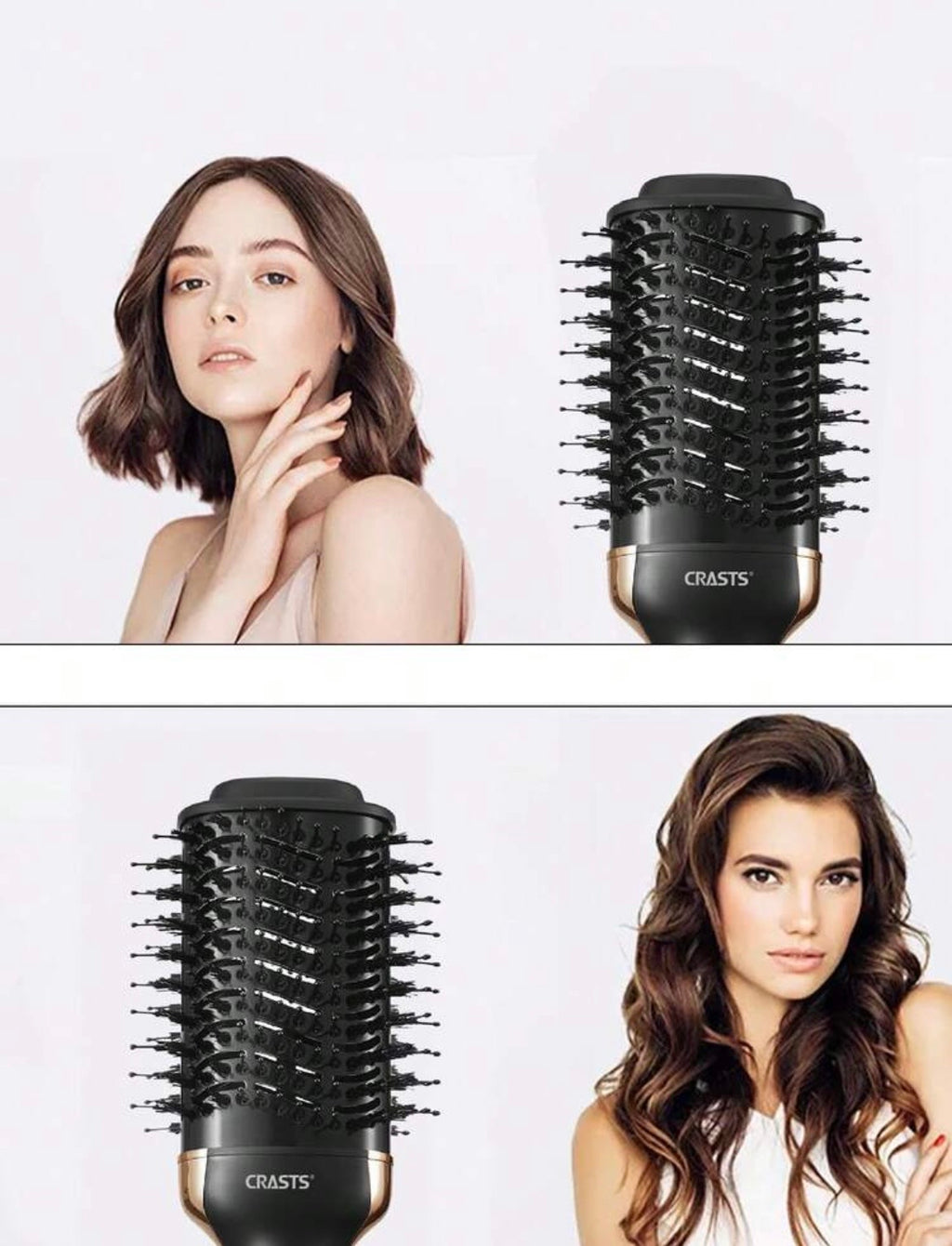CRASTS Hair Dryer Brush, 3-Speed Temperature And Airflow Settings, Volumizing, Straight & Wavy Styling, 2-In-1 Blow Dryer And Brush