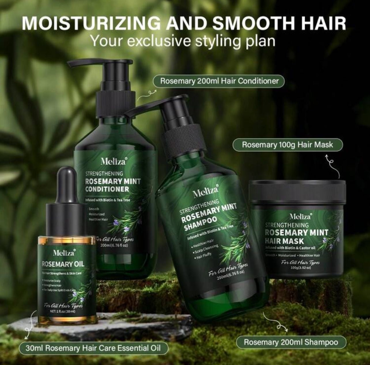 STRENGTHENING Rosemary mint-Hair care set