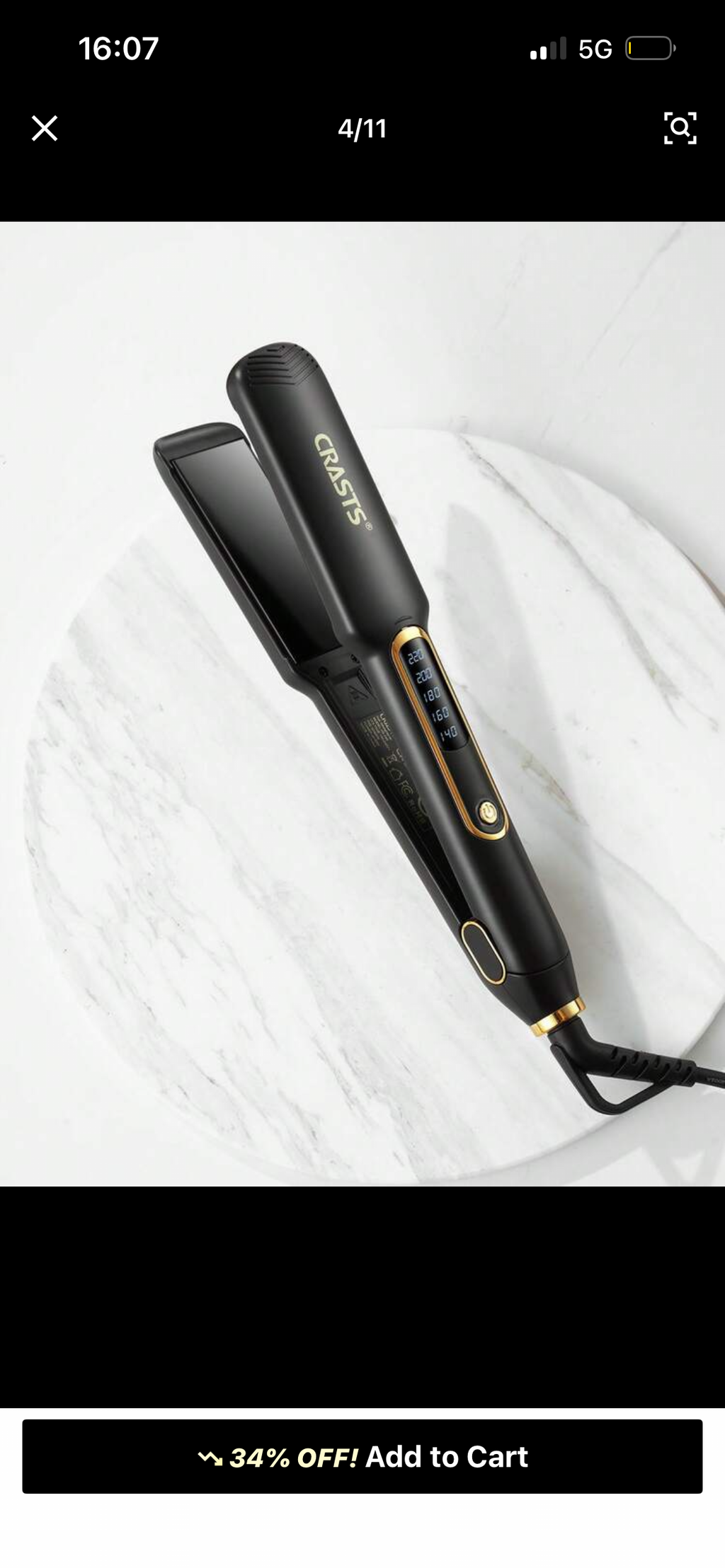 CRASTS flat iron hair straightener ,fast heating and quick LED display