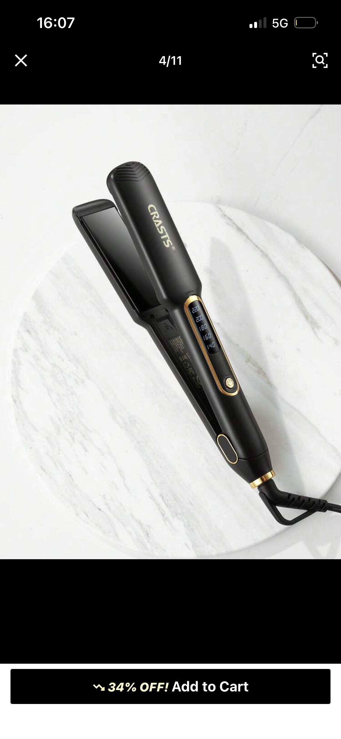 CRASTS flat iron hair straightener ,fast heating and quick LED display